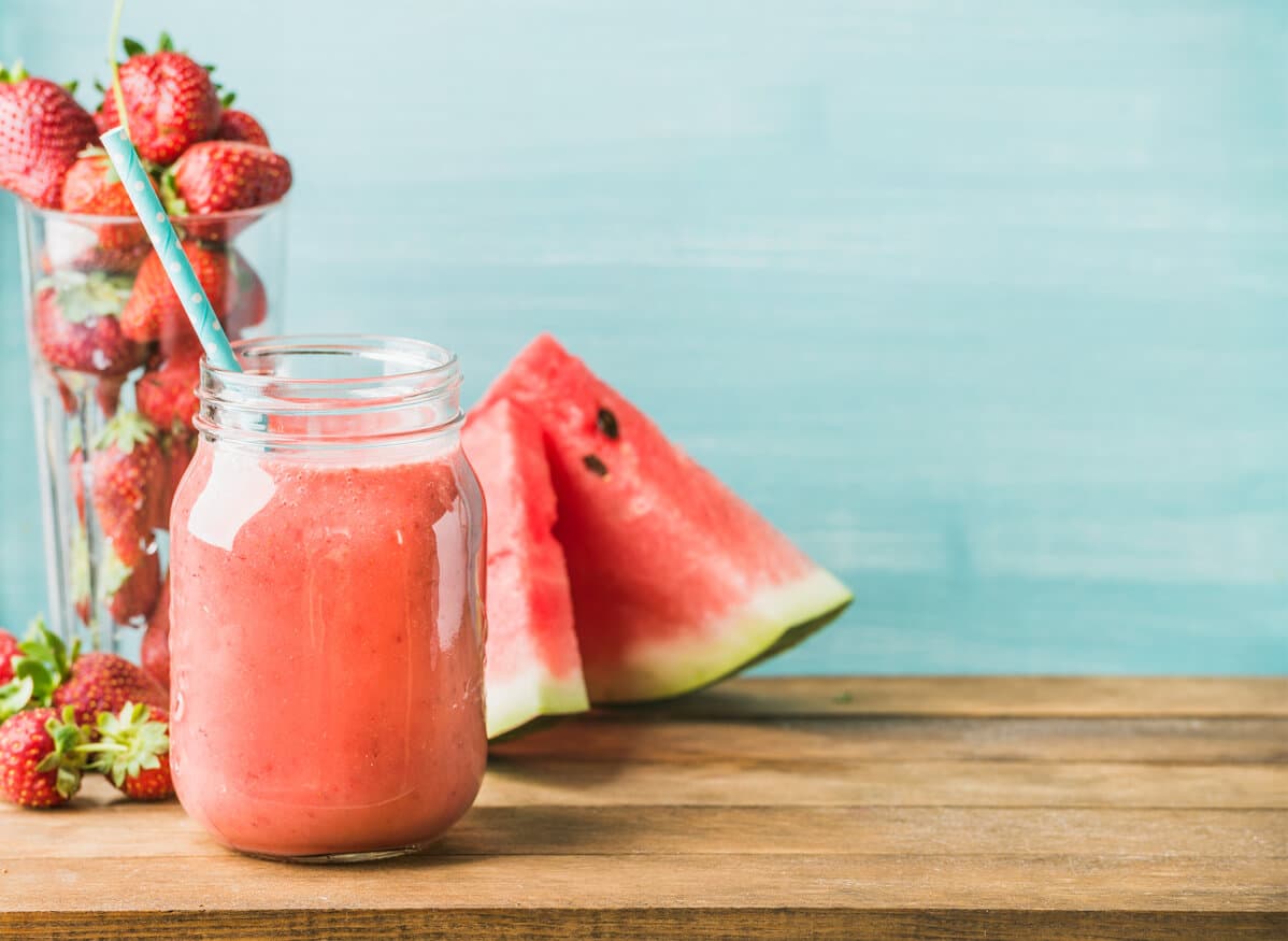 Freshly blended red fruit