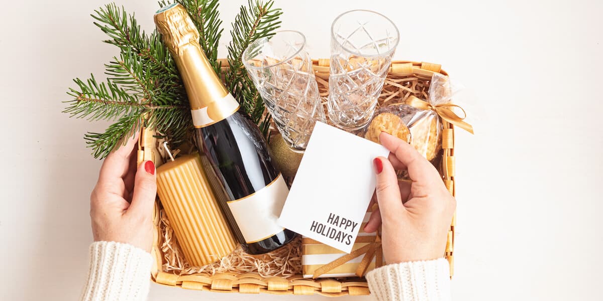 Refined Christmas gift basket
